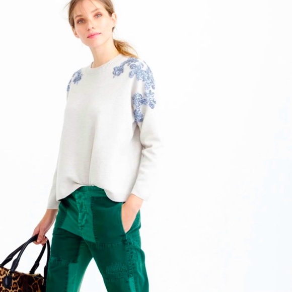J. Crew Sweaters - J.Crew Sequin Shoulder Sweater Sz S NWT